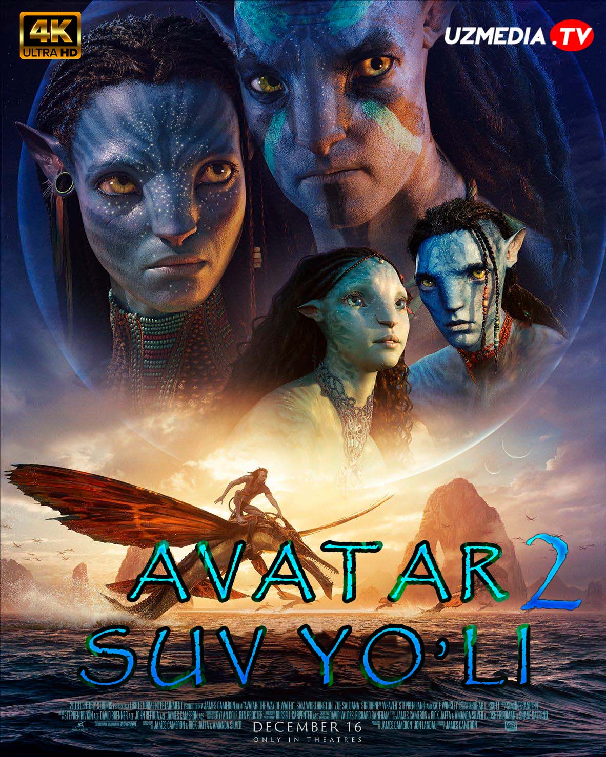 Avatar 2: Suv yo'li Premyera 2023 Uzbek tilida O'zbekcha tarjima kino Full HD tas-ix skachat