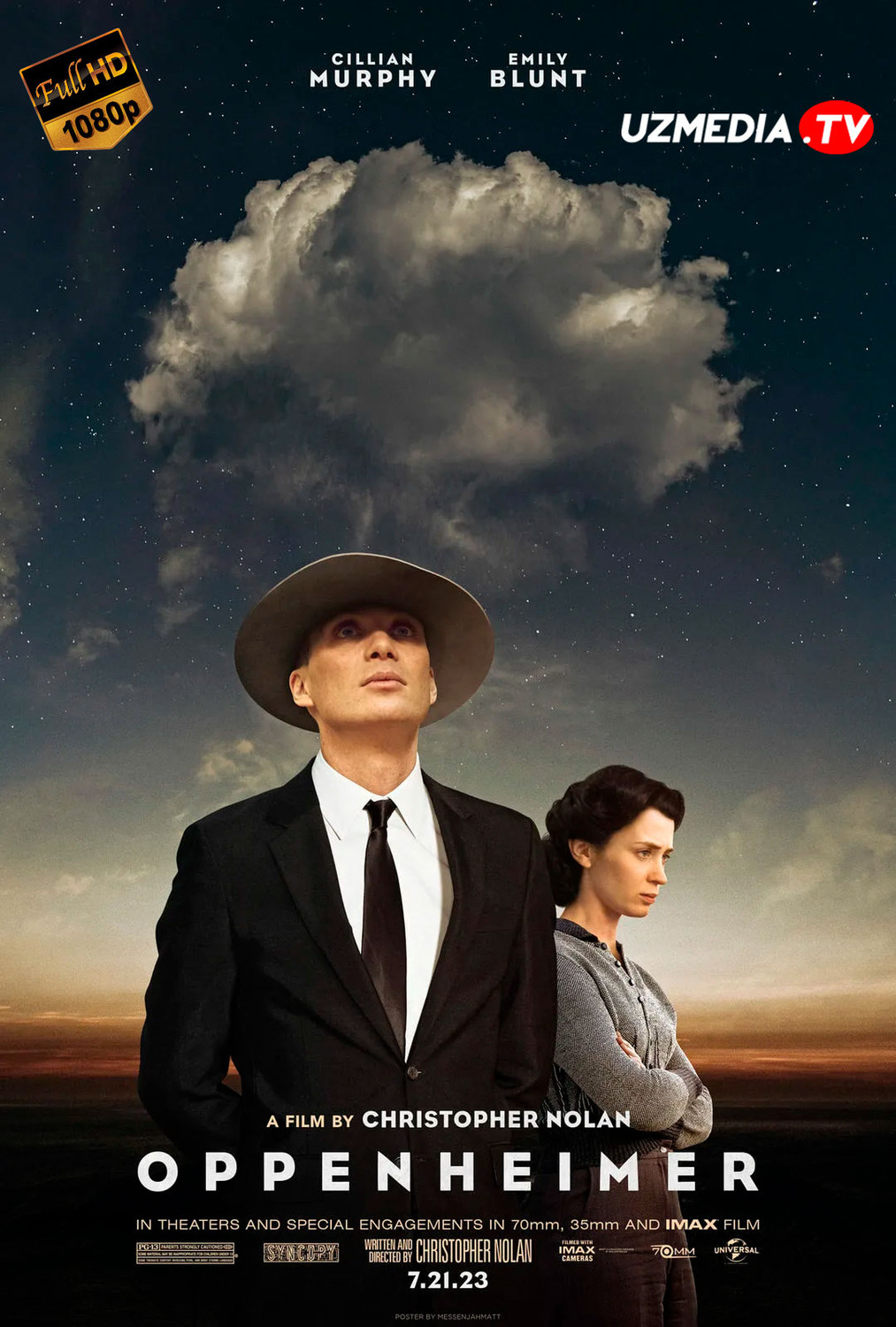 Oppengeymer / Robert Oppengeymer hayoti Uzbek tilida O'zbekcha 2023 tarjima kino Full HD skachat