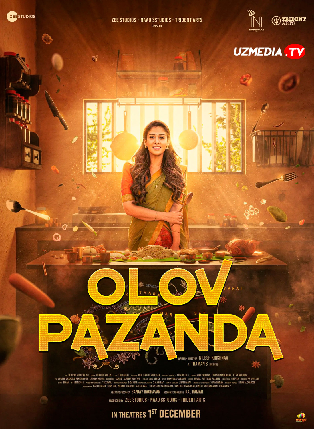 Annapoorani: Ovqat ma'budasi / Olov pazanda Hind kino Uzbek tilida O'zbekcha 2023 tarjima kino Full HD tas-ix skachat