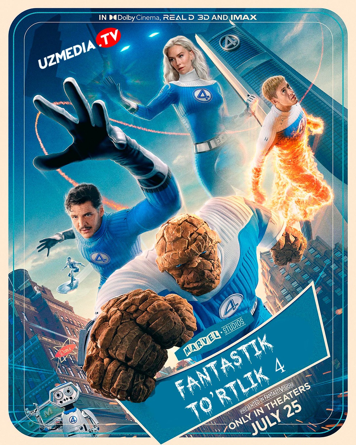 Fantastik to'rtlik: Birinchi qadamlar / Fantastik 4 lik: Ilk qadamlar Uzbek tilida 2025 O'zbekcha tarjima kino Full HD tas-ix skachat